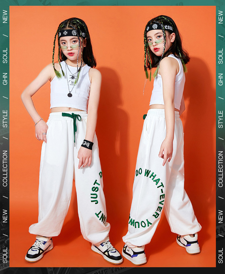 キッズダンス衣装 ヒップホップ HIPHOP ヒップホップ へそ出し キッズダンス ダンス衣装 ステージ衣装 まとめ買い 子供 タンクトップ 練習着 パンツ ズボン  vii2f346647