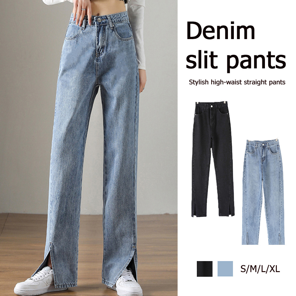ハイウエストデニムパンツ スリットパンツ   vii2z381644