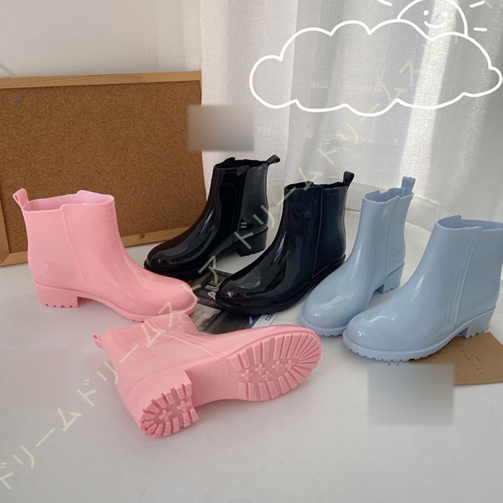 レインレディース レインブーツ 長靴 女性用 雨靴 ショートブーツ 農作業 掃除 雨 作業用 通勤 防水 厚底 歩きやすい疲れにくい ラバーブーツ 雨靴  vii3u592305