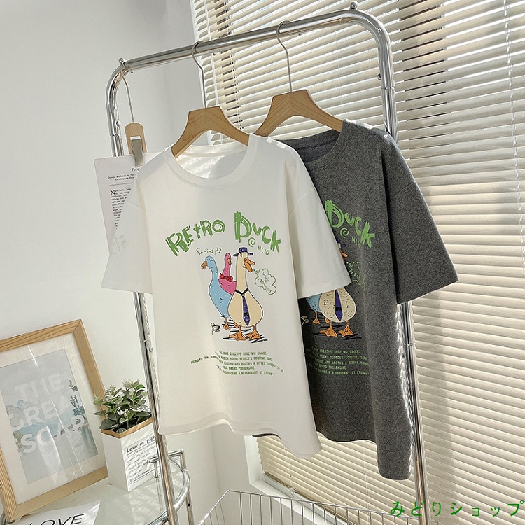 春 イラスト プリント 半袖 Tシャツ カットソー ガールズ レディース  vii3u619081