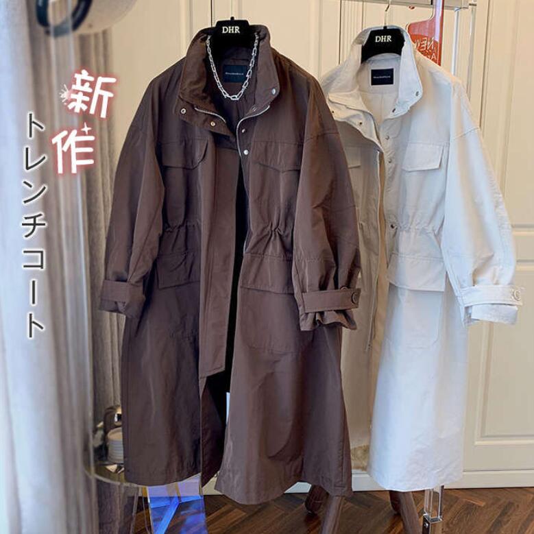 トレンチコート ロングコート レディース アウター 春コート ロング丈 秋 裏地付き カジュアル 韓国ファッション 春  vii3u923566