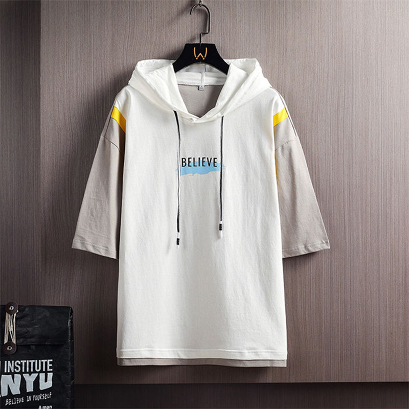 Tシャツ メンズ 大きいサイズ メンズ トップス 夏用 カットソー 春夏 五分袖 メンズ 夏物 夏 半袖Tシャツ 無地 半袖メンズ メンズ 夏服 フード付  vii3w574948