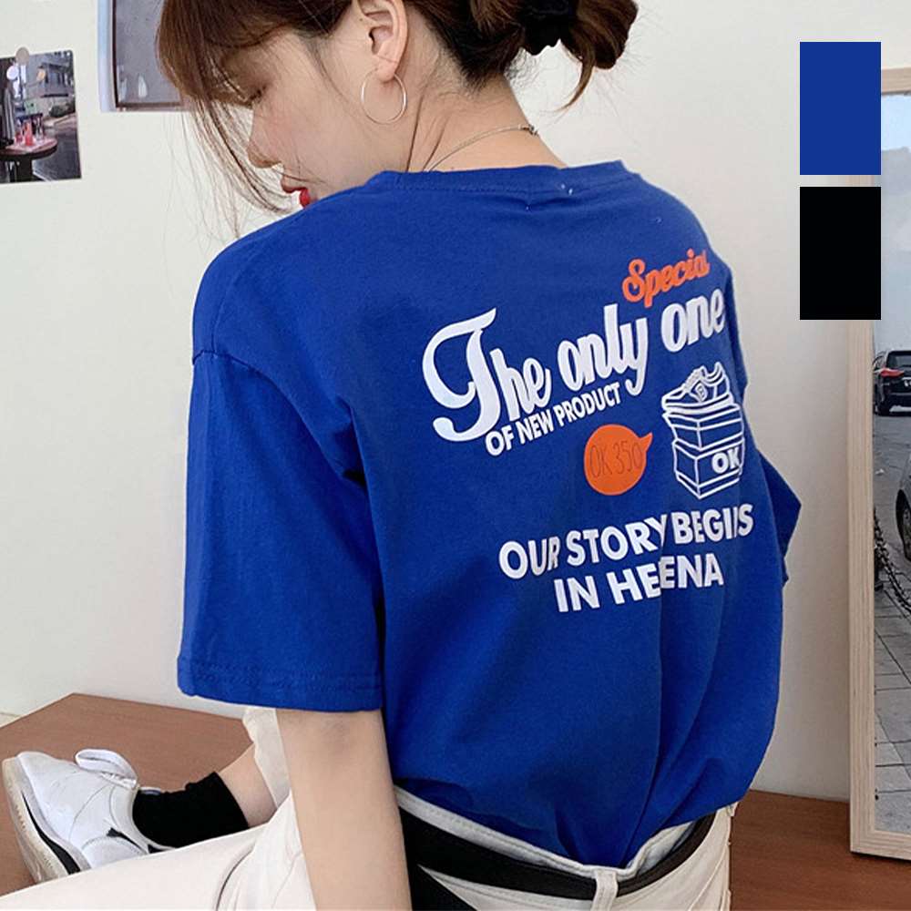 プリント Tシャツ バックロゴ 韓国風   vii3w586802