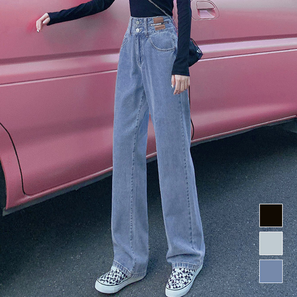 ストレートデニムパンツ セミワイドパンツ   vii3x426438