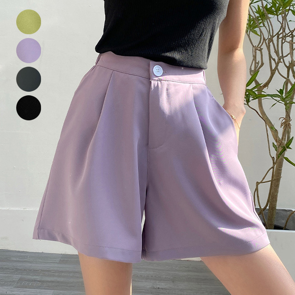 ショートパンツ ハイウエスト細見え 夏 。可   vii3x546443