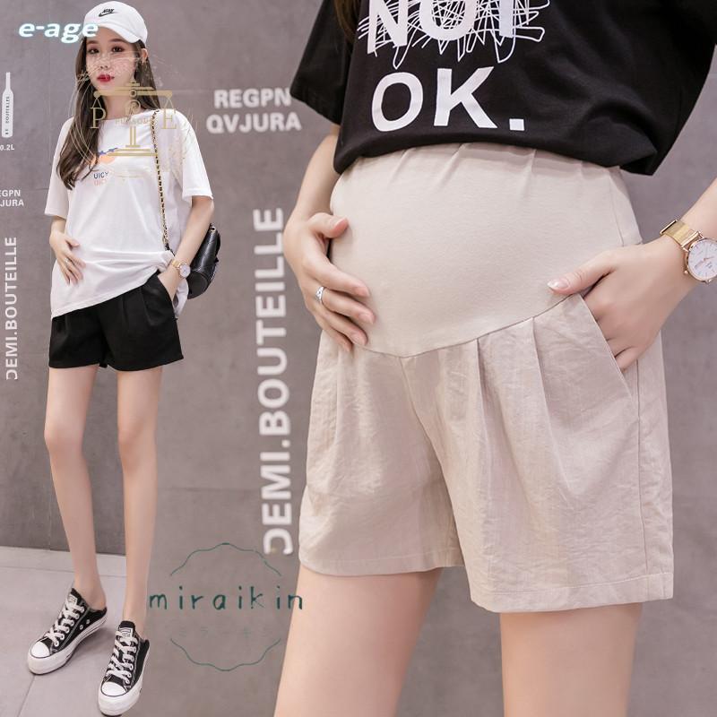 マタニティ ショートパンツ マタニティ ズボン 夏服 レディース ワイドパンツ 妊婦 パンツ アジアンファッション 綿麻パンツ 薄手 妊娠 産前産後 ショート丈  vii4v255636